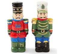 Spode Nutcracker Salt and Pepper Set, Earthenware, Green