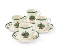 Spode Christmas Tree Espresso Cup and Saucer, Set of 4
