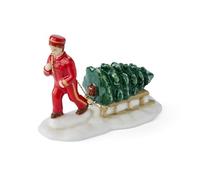 Spode Christmas Tree Miniature Christmas Village Figural Decoration, Snowy Christmas Village Set, Ceramic Holiday Decor - Festive Holiday Decorations for Indoor Display (Bell Hop)