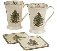 Spode Christmas Tree Mug and Coaster Set, Set of 2