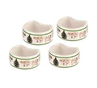Spode Christmas Tree Napkin Ring, Gold, Set of 4 by Spode | 2.75" Fine Porcelain Table Accessories with 22K Gold Trim, Decorative Dining Accents for Festive Holiday Place Settings