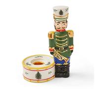 Spode Christmas Tree Nutcracker Candle Holder Green