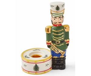 Spode Christmas Tree Nutcraker Candle Holder Green