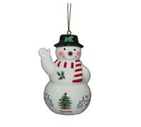 Spode Christmas Tree Ornament, Snowman with Black Hat