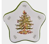 Spode Christmas Tree Pattern Star Shaped Dessert or Lunch Disposable Paper Plates, Set of 16