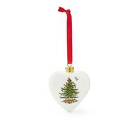 Spode Christmas Tree Puffed Heart Ornament 10cm