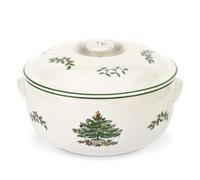 Spode Christmas Tree Round Covered Deep Dish Casserole