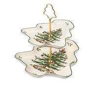 Spode Christmas Tree Sculpted 2-Tier Server, 8-Inch and 10-Inch