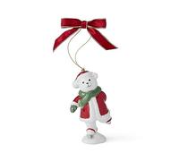 Spode Christmas Tree Skating Teddy Bear Ornament Single