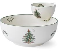 Spode Christmas Tree Tiered Chip n Dip Bowl