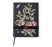 Spode Creatures of Curiosity A4 Notebook, Floral with Snake Black