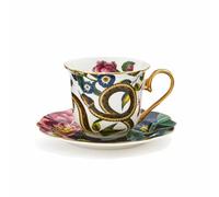 Portmeirion Spode Creatures of Curiosity Dark Floral Teacup and Saucer
