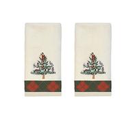 Spode Christmas Tree Collection, Cotton, Red Tartan, 2pc Fingertip Towels