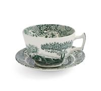 Spode - Heritage Green Italian Breakfast Cup With Saucer, Green - White