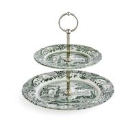 Spode - Heritage Green Italian Tier Cake Stand, Green - White