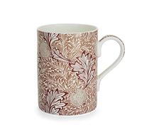 Spode Morris & Co 12oz Fine Bone China Coffee Mug with Handle, Dishwasher and Microwave Safe, Novelty Cup for Coffee, Tea, Hot Choco - Elegant for Brunch, Parties, Breakfast, Apple Madder