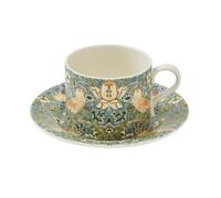 Portmeirion Teacup & Saucer Morris & Co Strawberry Thief Blue