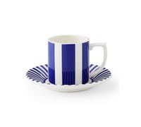 Spode Set of 4 Steccato Espresso Cups & Saucers Blue