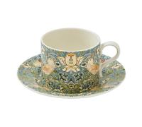 Portmeirion Teacup & Saucer Morris & Co Strawberry Thief Blue