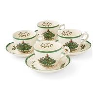 Spode Christmas Tree Set Of 4 Teacup & Saucer