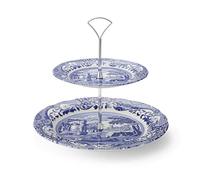 Portmeirion Home & Gifts Blue Italian 2 tier cake stand, Blue & White