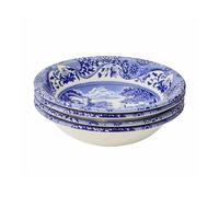 Spode x Blue Italian Set of 4 Cereal Bowls - Versatile Ceramic Bowl Suitable for Soups, Salads, or Desserts, Stylish and Durable, Microwave, Dishwasher, Freezer and Oven Safe, Made in England