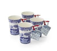 Spode x Blue Italian Set of 4 Cottage Style Mugs - Durable Earthenware, Made in England, Signature Blue and White Design, Microwave & Dishwasher Safe, Suitable for Tea, Coffee