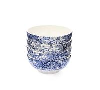 Spode Brocato Set of 4 14cm Bowls, Blue & White