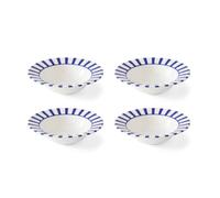 Spode x Steccato Collection - 7.5" Cereal Bowl, Stripe Cobalt Blue (Set of 4) | Made of Earthenware | Dishwasher & Microwave Safe | Made in England | for Serving Soup, Salad, or Pasta Bowls