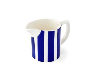 Spode x Steccato Milk Jug (H9cm, 10oz) - Blue & White Striped Earthenware Creamer Jug for Tea, Coffee and Table Service, Modern Everyday Tableware