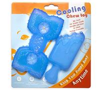 SPOFLY Puppy Teething Chew Toys, Cooling Natural Teething Rubber, 2 Pack for Cleaning Teeth and Protects Oral, Freezable Dog Chew Toys Set (Blue)