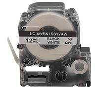 SPOFOSUNNER 5 Pack Replace -4WBN LC-4WBN9(SS12KW) Label Tapes for LabelWorks LW300 LW400 LW500 LW700 Black On White 1/2 Inch X 26.2 Feet(12Mm X 8M)