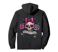Spoiled and Toxic Cute Skull Bow Roses Retro Edgy Aesthetic Pullover Hoodie