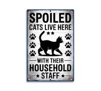 Spoiled Cats Live Here Iron Painting Decorative Metal Sign Durable Plaque Poster For Yard Restaurant Home 20X30Cm