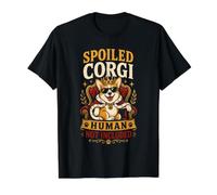 Spoiled Corgi - Human Not Included Design Collection Value Graphic T-Shirt, Men, Black, XL