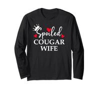 Spoiled Cougar Wife I Love Being a Cougar Mom Heart Milf Era Long Sleeve T-Shirt
