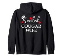 Spoiled Cougar Wife I Love Being a Cougar Mom Heart MILF Era Zip Hoodie