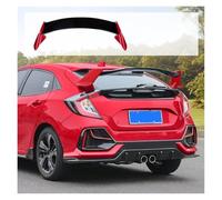 Spoiler For CIVIC Hatchback Spoiler 2016 2017 2018 2019 2020 ABS Plastic Unpainted Primer Color Rear Trunk Boot Wing Lip Spoiler Car Accessories Rear Wing(Red Black)
