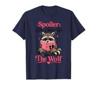 Spoiler She Ends Up with The Wolf Romance Reader Raccoon T-Shirt