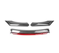 Spoiler Universal Car Front Bumper Lip Body Kit Spoiler Carbon Fibe Decorative Strip Bumper Canard Lip Splitter Sedan Width Below 176cm Front Lip Spoiler(Carbon look Red)