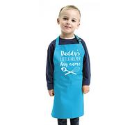 Spoilt Rotten Aqua Blue 3-6 years Any Name Personalised Mummy, Dad's, Cousin, Grandma, Nanny, Daddy's Little Helper Any Name Children's Apron Childs Apro