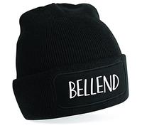 Spoilt Rotten Bell End Rude Sweary Beanie Hat Pull On Soft Acrylic Slogan Woolly Hats (Bell End Beanie) Black