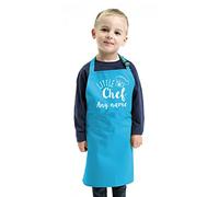 Spoilt Rotten Child's Custom Chef Apron Any Name Personalised Baking Cooking Apron Any Wording Children's Apron (Aqua Blue, Junior 7-10 Years)