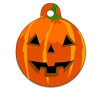 Spoilt Rotten Pets 19mm Tiny Halloween Pumpkin Pet Identity Cat or Dog Tag Custom Printed with Your Dog or Cats Name & Contact Details (19mm Chihuahua, Cats & Tiny Dogs)