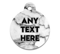 Spoilt Rotten Pets 25mm Grey Carara Marble Roman Luna Marble Design Dog Cat Identity Disc, Pet Identity Cat Kitten Dog Puppy ID Tag, Custom Printed Contact Details Terriers, Shih-tzu & Smaller Dogs