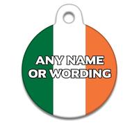Spoilt Rotten Pets 31mm Diameter Ireland, Irish Eire, Emerald Isle Flag Dog Tag Cat Identity Disc, Cat, Kitten, Dog, Puppy, ID Tag, Pet Tag Custom Printed with Your Contact Details