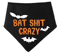 Spoilt Rotten Pets Black Bat Shit Crazy Halloween Dog Bandana Fancy Dress | Spoil your pup with a Fun Halloween bandana. Various sizes, lovingly made in the UK. Perfect Trick or Treating!