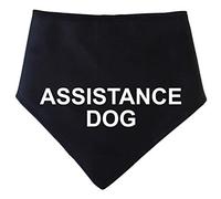 Spoilt Rotten Pets Black S4 'Assistance Dog' Alert Help Dog Carer Message Dog Scarf Bandana (S4 Ex Large Dog Husky, Alsatian & Chow)