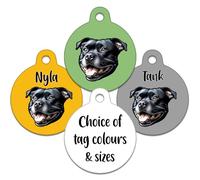 Spoilt Rotten Pets Black Staffie Staffy Staffordshire Bull Terrier Pet Identity Dog Tag Custom Printed with Your Contact Details