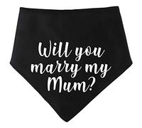 Spoilt Rotten Pets Black Will You Marry My Mum? Dog Bandana -Surprise Wedding, Reveal, Proposal al, Engagement (S2 Small Dogs Terrier, Shih-Tzu & Cockers)